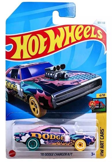 Imagem de Carrinho Miniatura Hot Wheels 70 Dodge Charger R/t Htd47