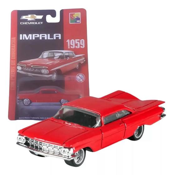 Imagem de Carrinho Miniatura Impala 1959 Metal Com Rodas Borracha 1:64