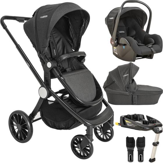 Carrinho de Bebe Kiddo Bebê Conforto Sunny Isofix Preto Carrinho de Bebe Kiddo Bebê Conforto Sunny Isofix Preto
