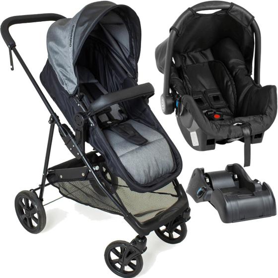 Imagem de Carrinho Moises com Bebe Conforto Base Galzerano Napoli Cinza