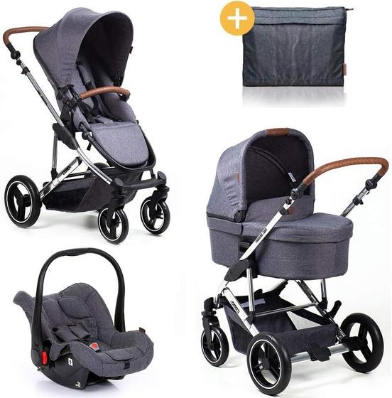 Imagem de Carrinho Moisés COMO 4 com Bebê Conforto + Bolsa Asphalt Diamond - ABC Design