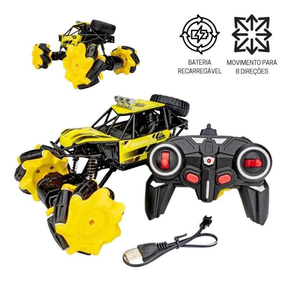 Carrinho Off Road Monster Truck Rally Controle Remoto Amarelo ...