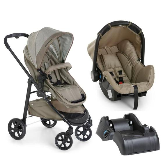 Imagem de Carrinho Olympus Chocolate Com Bebê Conforto Grid E Base