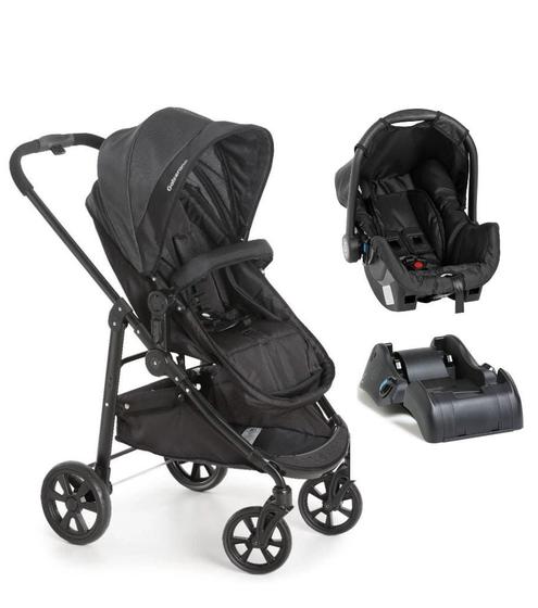 Carrinho Olympus New black com bebe conforto Grid BL e Base Galzerano Menor preço em Carrinho Olympus New black com bebe conforto Grid BL e Base Galzerano