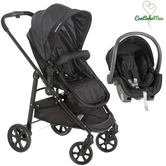 Imagem de Carrinho olympus new black (preto) + bebe conforto - galzerano