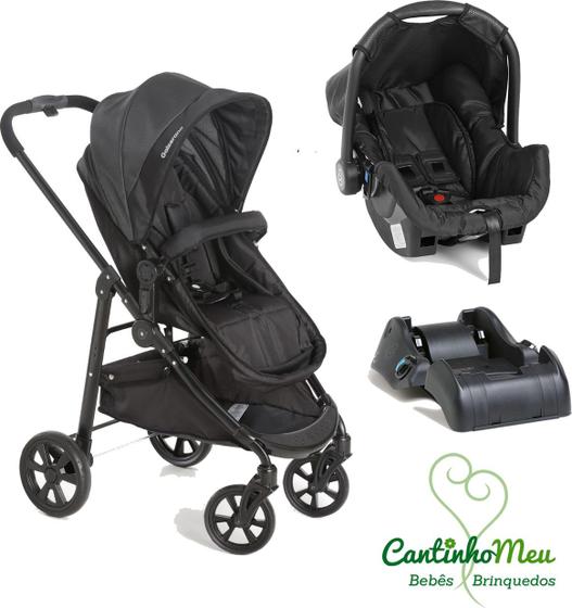 Carrinho olympus new black (preto) + bebe conforto grid + base - galzerano Menor preço em Carrinho olympus new black (preto) + bebe conforto grid + base - galzerano