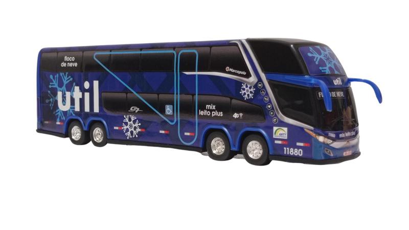 Imagem de Carrinho Ônibus Miniatura Util 2 Andares 30Cm