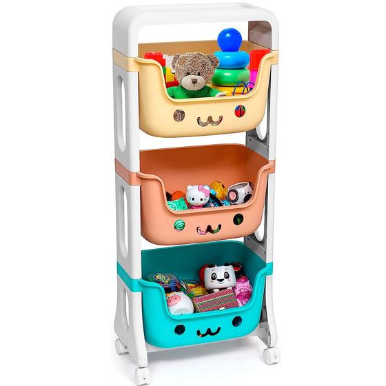 Carrinho Organizador de Brinquedos Três Prateleiras Colorido é boa?