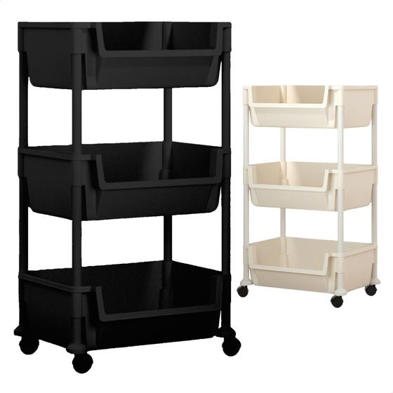 Imagem de Carrinho Organizador Multiuso Manicure Cabeleireiro Ferramentas 3 Andares