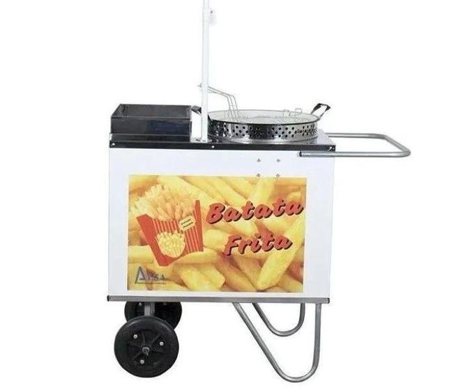 Imagem de Carrinho para Batata Frita com Tacho sem Toldo com Roda Pneumática - Alsa
