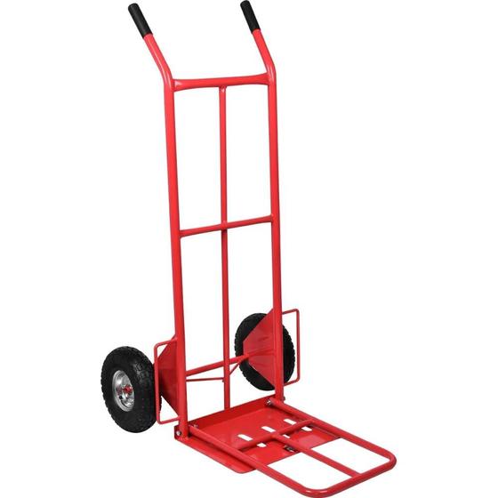 Imagem de Carrinho Para Carga 250Kg Metálico Base Articulada Pneu Câmara Worker