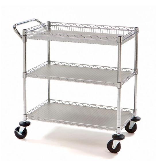 Carrinho para Chá e Café com 3 Prateleiras Aço Inox Multiuso Menor preço em Carrinho para Chá e Café com 3 Prateleiras Aço Inox Multiuso
