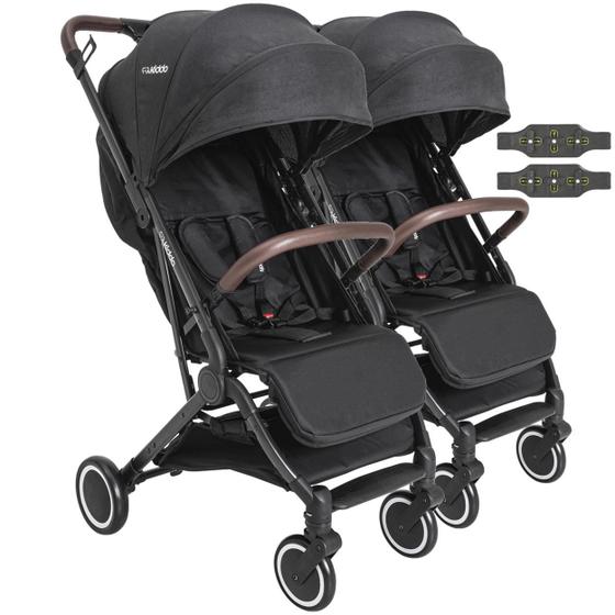 Carrinho de Bebe Kiddo Gêmeos Duplo Sprint Preto Carrinho de Bebe Kiddo Gêmeos Duplo Sprint Preto