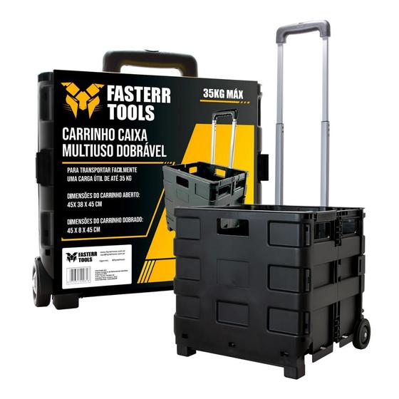 Imagem de Carrinho Para Transporte Dobrável Multiuso Com Rodas FST021 - Fasterr Tools