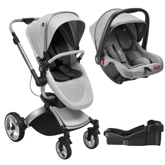 Carrinho de Bebe Litet Bebê Conforto Candy Titanium Cinza