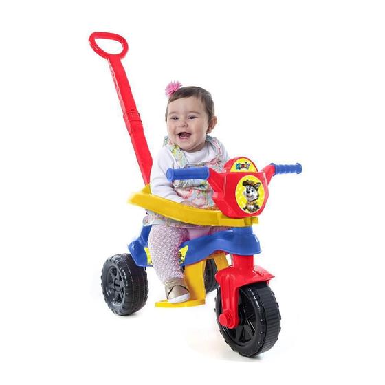 Imagem de Carrinho Passeio Motoca Triciclo Empurrador Proteção Criança
