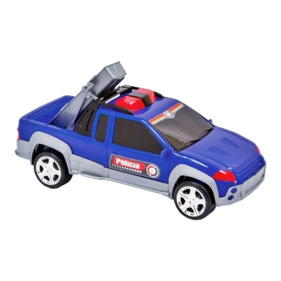 Imagem de Carrinho Pick-up Infantil Rodas Livres Policia Ou Bombeiro - BS Toys