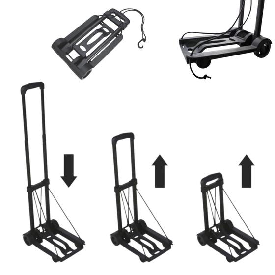 Imagem de Carrinho Plataforma De Mão Dobrável Com 2 Rodas Para Carga