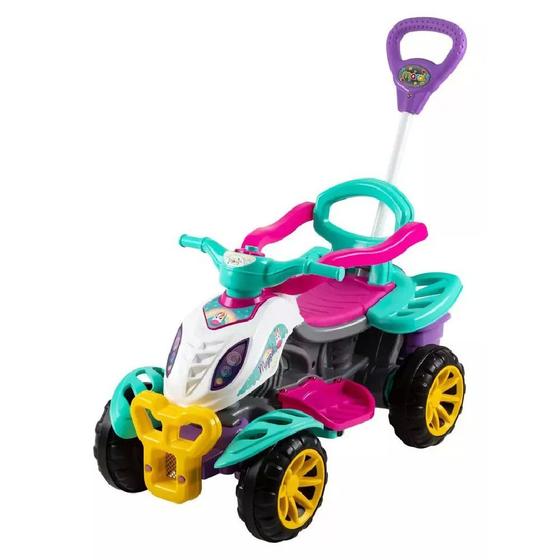 Imagem de Carrinho Quadriciclo Infantil C/ Empurrador Pedal Rosa Maral