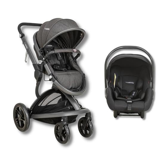 Imagem de Carrinho quantum melange + bebe conforto casulo click preto (415q) - kiddo