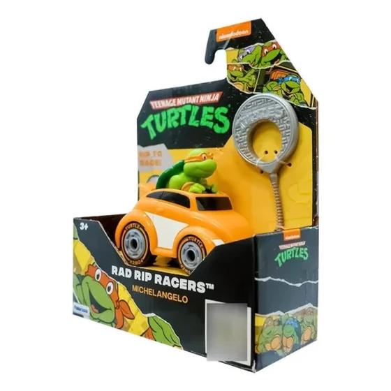 Imagem de Carrinho Rad Rip Racer Michelangelo Tartaruga Ninja a Corda - Candide 7406