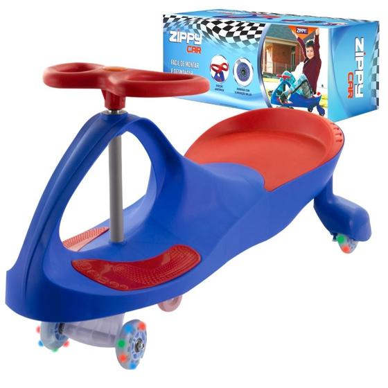 Imagem de Carrinho Rolimã Infantil Azul Menino Barato Volante Car Led