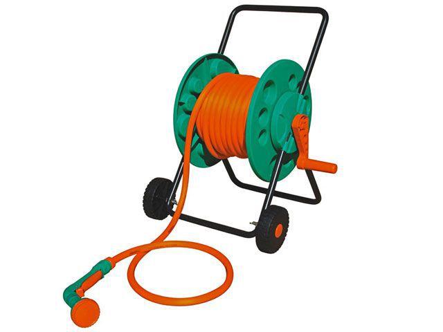 Carrinho Suporte Enrolador Mangueira Jardim Até 55m Com Rodas - Tramontina Menor preço em Carrinho Suporte Enrolador Mangueira Jardim Até 55m Com Rodas - Tramontina