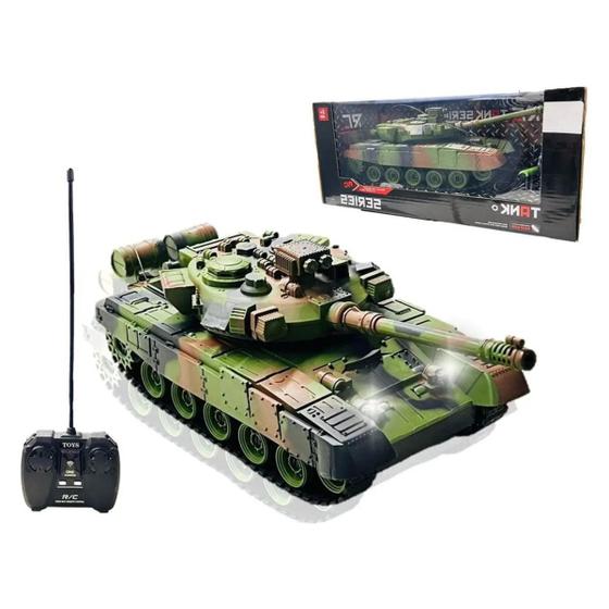 Imagem de Carrinho Tanque De Guerra Controle Remoto Recarregável R/c Cor Verde