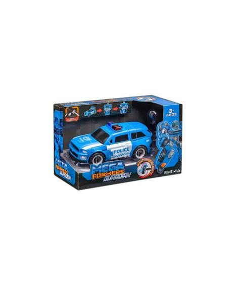 Imagem de Carrinho Transformável Megaformers Guardian Polícia Azul Multikids