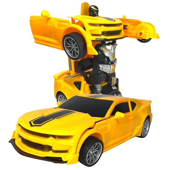 Imagem de Carrinho Transformer Automático: Robô Bate e Volta com Luzes - Diversão Garantida para Crianças!