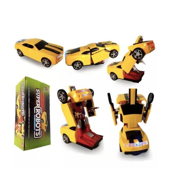 Imagem de Carrinho Transformers Camaro Robô Amarelo Carrinho