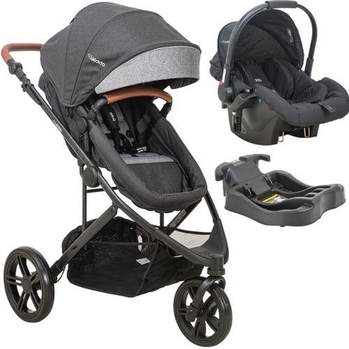 Imagem de Carrinho Travel System Kiddo Trek - Cinza Chumbo + Base + Bebê conforto