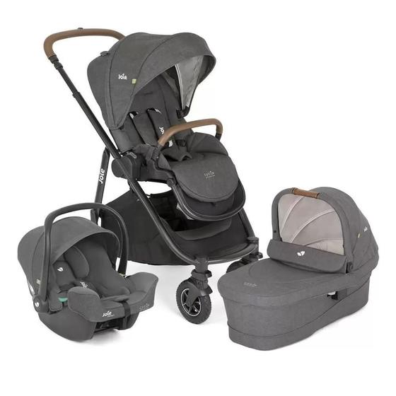 Imagem de Carrinho versatrax trio shell gray + bebe conforto + moises - joie