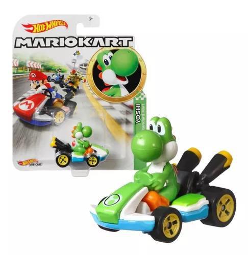 Carrinho Yoshi Hot Wheels Mario Kart Carro Escala 164 Gbg25 Mattel Carrinho De Brinquedo 