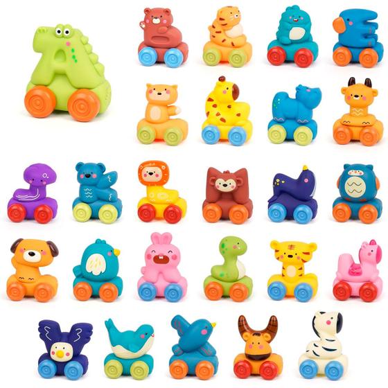 Imagem de Carrinhos Alfabeto de Animal Inglês Brinquedo Infantil Carro P/ Crianças - BBR Toys