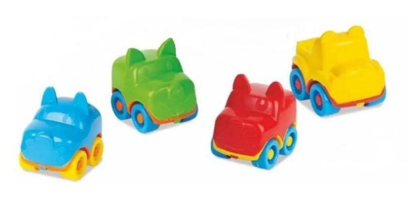 Imagem de Carrinhos Baby Animal Brinquedo Corrida Infantil Com 4 Carros - Divplast