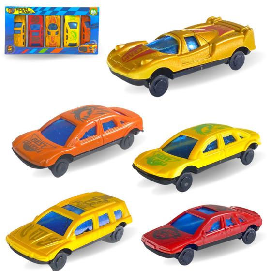 Imagem de Carrinhos De Brinquedo Coleção Kit 5un Mini Carros Infantil F114