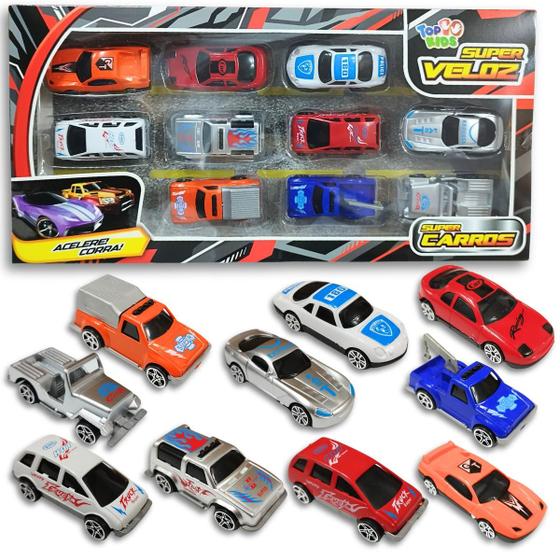 Imagem de Carrinhos de Brinquedo Corrida Miniatura Hot Cars Cartela