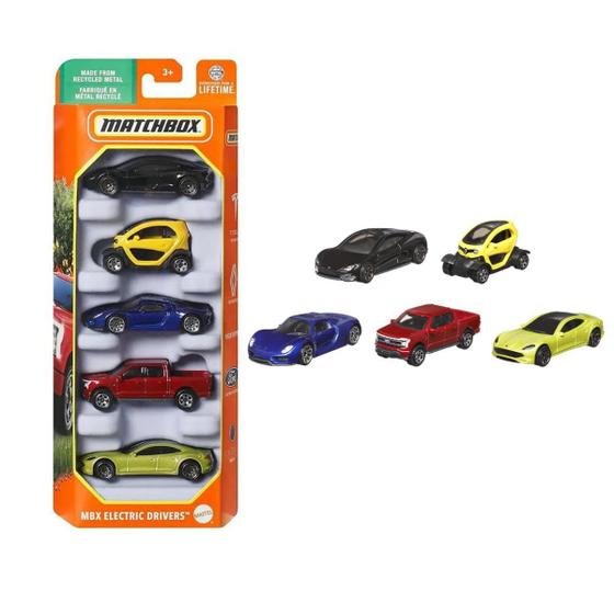 Imagem de Carrinhos em Miniatura Box com 5 Escala 1:64 Matchbox Mattel