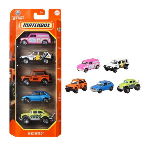 Imagem de Carrinhos em Miniatura Box com 5 Escala 1:64 Matchbox Mattel