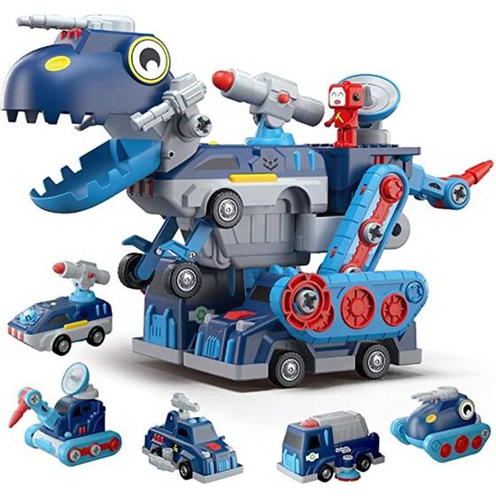 Imagem de Carrinhos Transforma Dino 5 em 1 Monta e Desmonta Construbots - Mega Compras