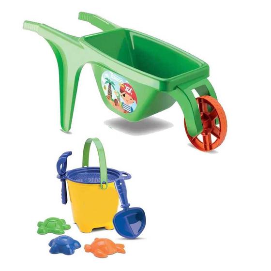 Imagem de Carriola Infantil com Kit Praia Samba Toys Ref.0082 Verde