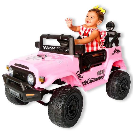 Imagem de Carro a Bateria para Crianças Jeep 110V/220V Rosa