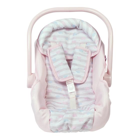 Imagem de Carro adora baby doll - porta-assentos de carro rosa, encaixa bonecas até 20 polegadas, Stripe Hearts Design, Multicolor