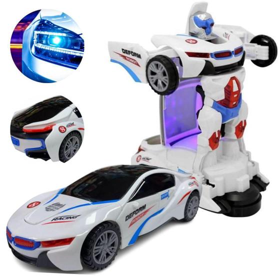 Carro Brinquedo Policia Transformers Robô Som E Luz - Carro Policial Imagem de Carro Brinquedo Policia Transformers Robô Som E Luz