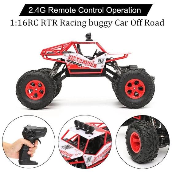 Imagem de Carro C/r Rock Crawler 4x4 Recarregável 1:16 Vermelho- Art Brink 6305