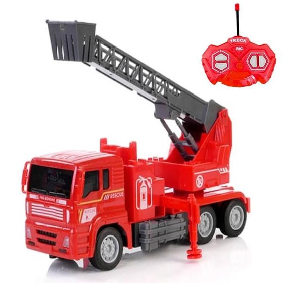 Imagem de Carro Caminhão Bombeiro Com Controle Remoto Sem Fio Luz Som