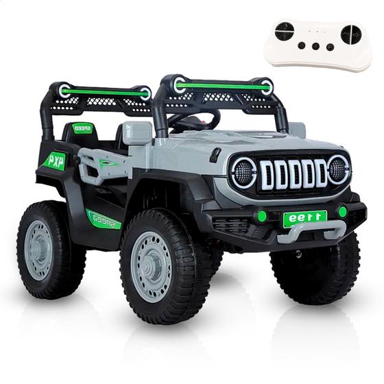 Carro Carrinho Elétrico Infantil Passeio Mini Jipe Brinquedo Bateria Recarregável Controle Remoto