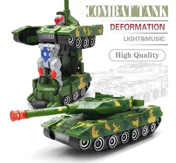 Imagem de Carro Combate Tank Transforme Vira Robô Com Som E Luz!