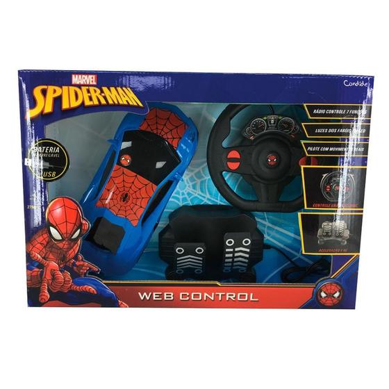 Imagem de Carro Controle Remoto 7 Funções Spider Man Bat Rec - Candide